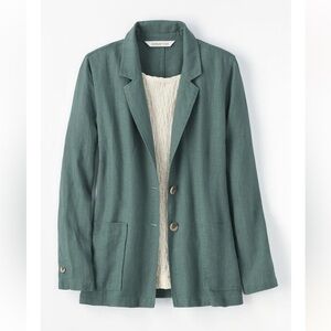 COLDWATER CREEK Blazer Jacket Linen Boyfriend in Bamboo size XL